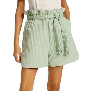 New SAMSOE SAMSOE Quilted Paperbag Waist Shorts Ember Vineyard Green Size XS